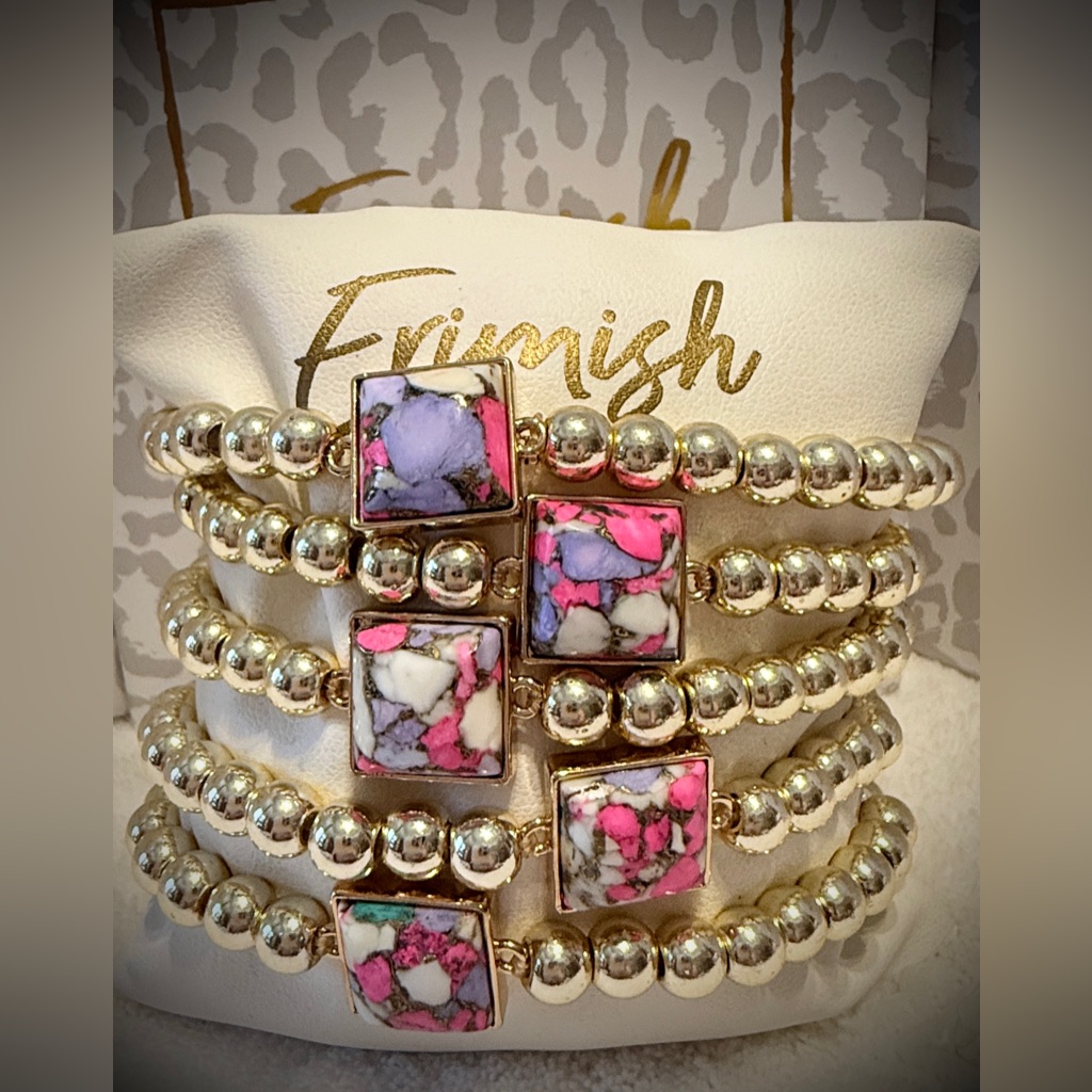 New Erimish Bracelet-Oyster Copper Stone-Lavender Pink White Gold Choice Of 1 19$